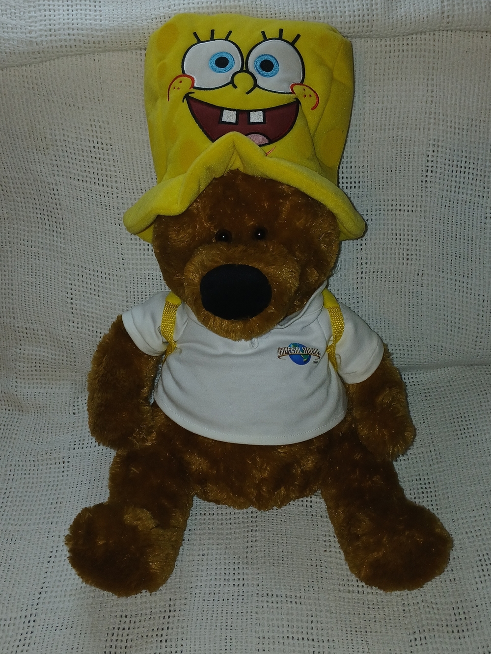 Universal Studios Brown Bear Plush Obsessed With SpongeBob. Rare, Must Have.